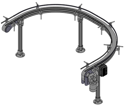 Flat top aluminum frame conveyor